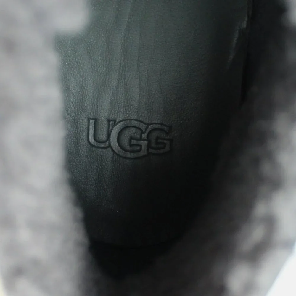 New Men's UGG Lining Leather Sneaker Boots, Black, US 9